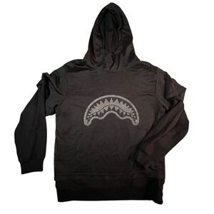 Sprayground Hoodie Mens Small Black Limited Edition Shark Mouth Layered Mesh